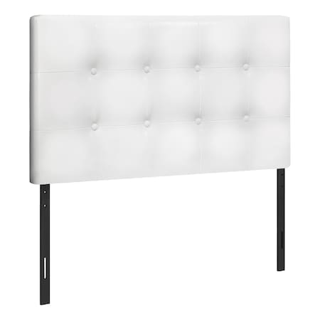 Monarch Specialties Bed, Headboard Only, Twin Size, Bedroom, Upholstered, Pu Leather Look, White, Transitional I 6002T